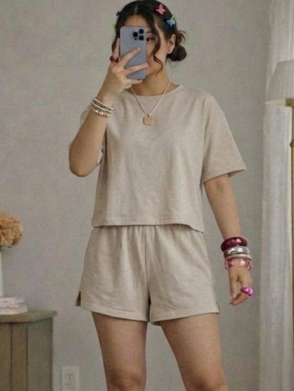 Garage Soff Lounge Shorts - Beige - Women's Small